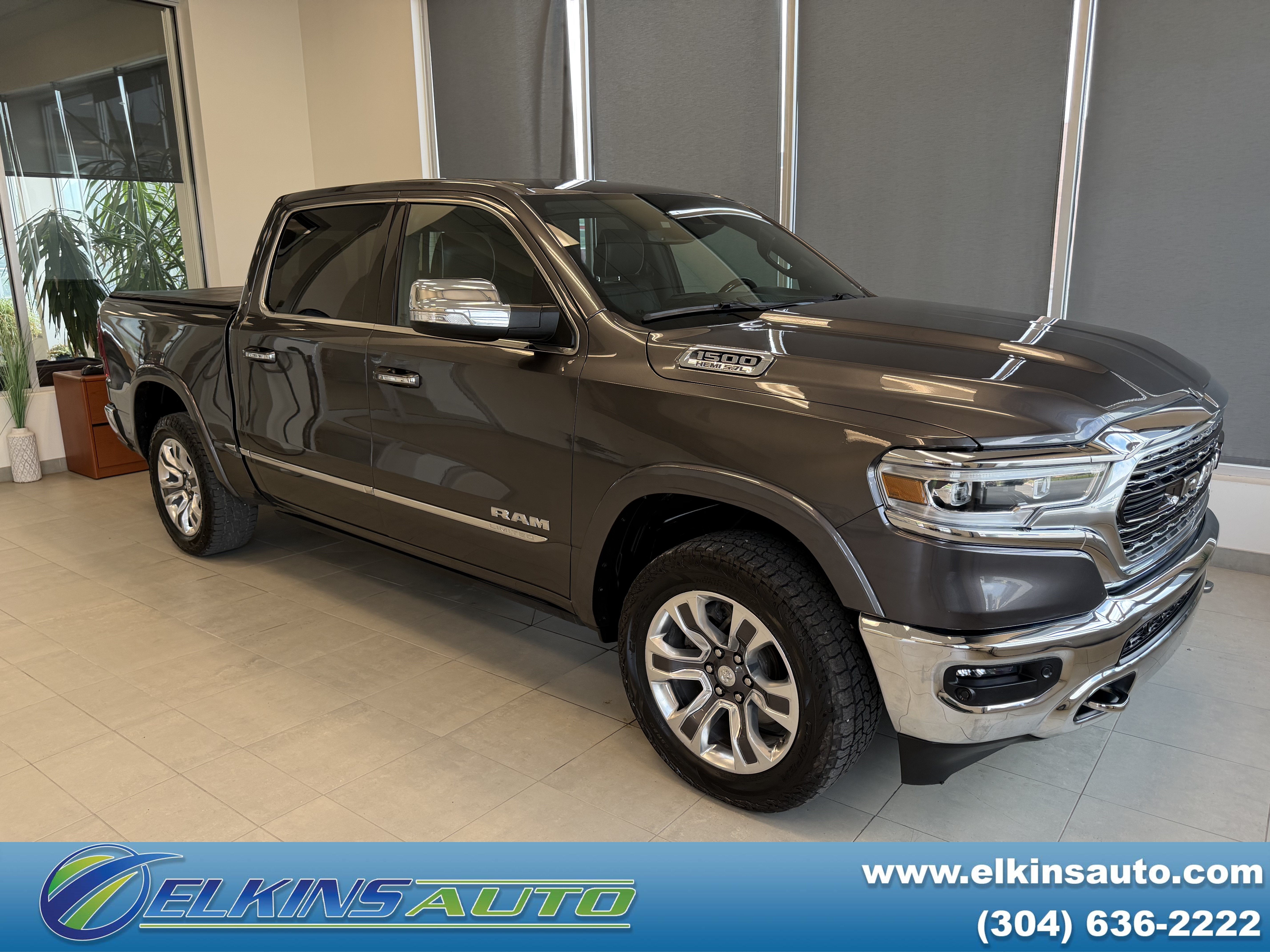 2022 RAM 1500 Limited in Granite Crystal Metallic Clearcoat — front three-quarter view