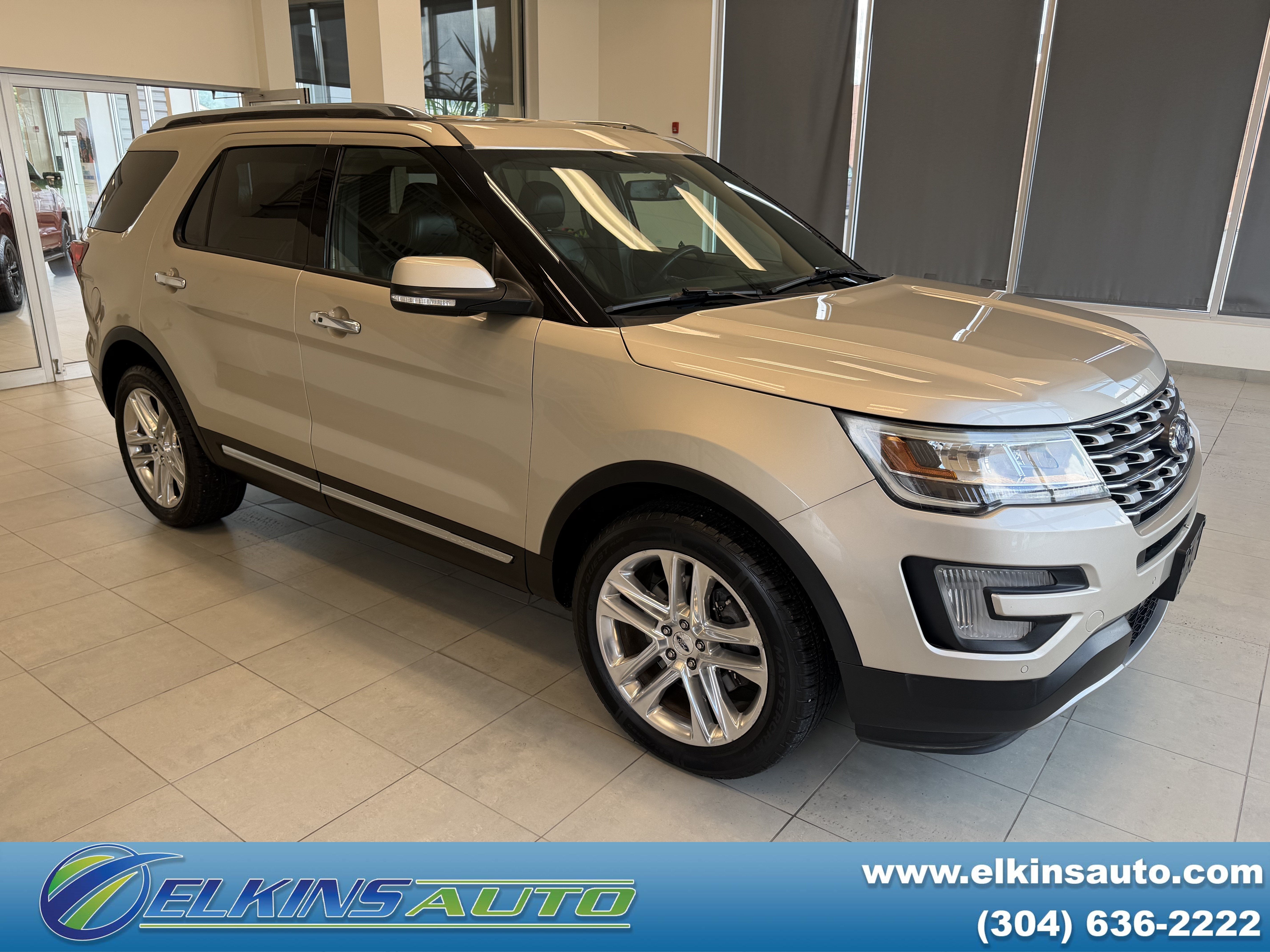 2017 Ford Explorer Limited in Gold — front three-quarter view