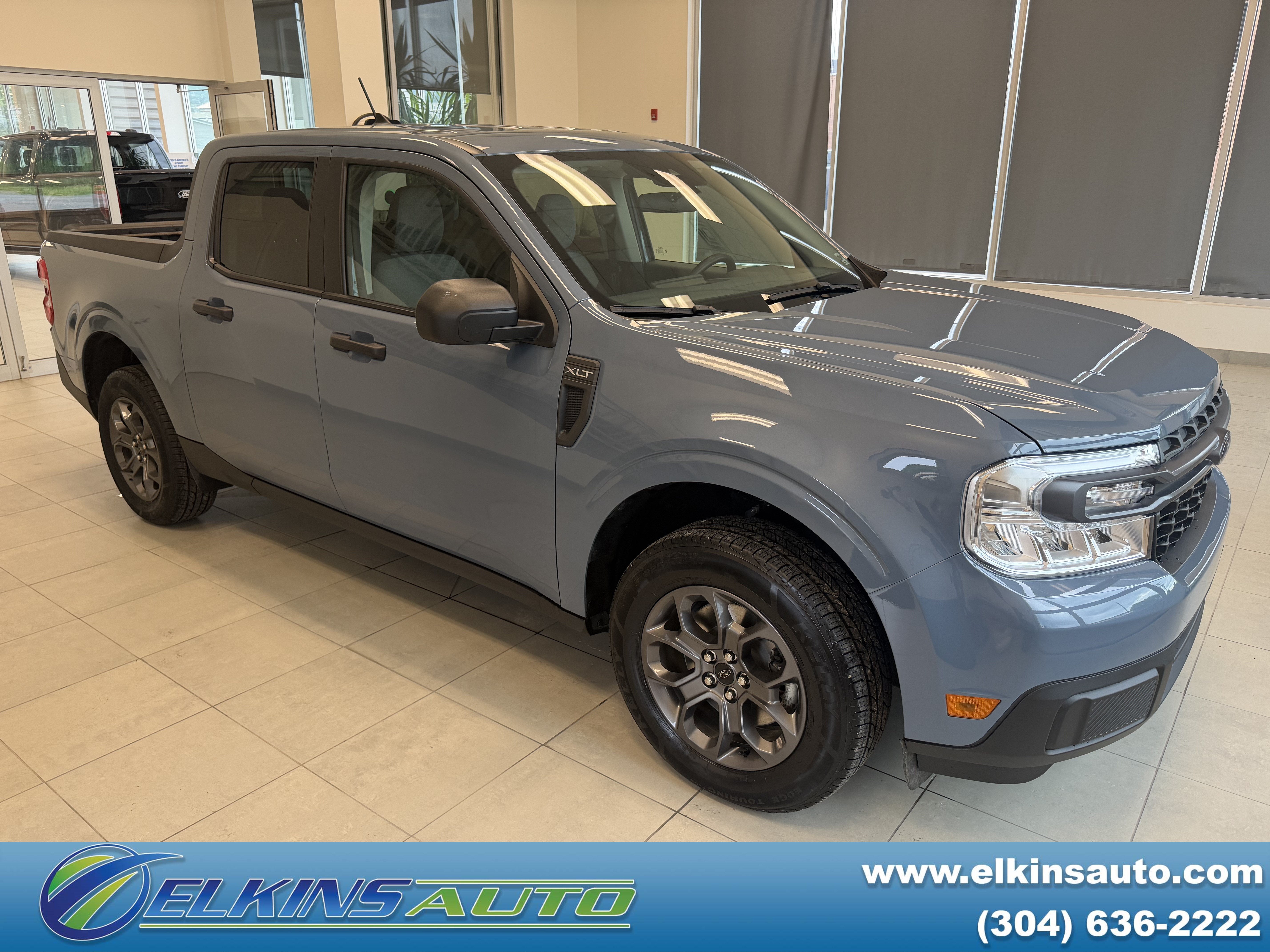 2024 Ford Maverick XLT in Blue — front three-quarter view