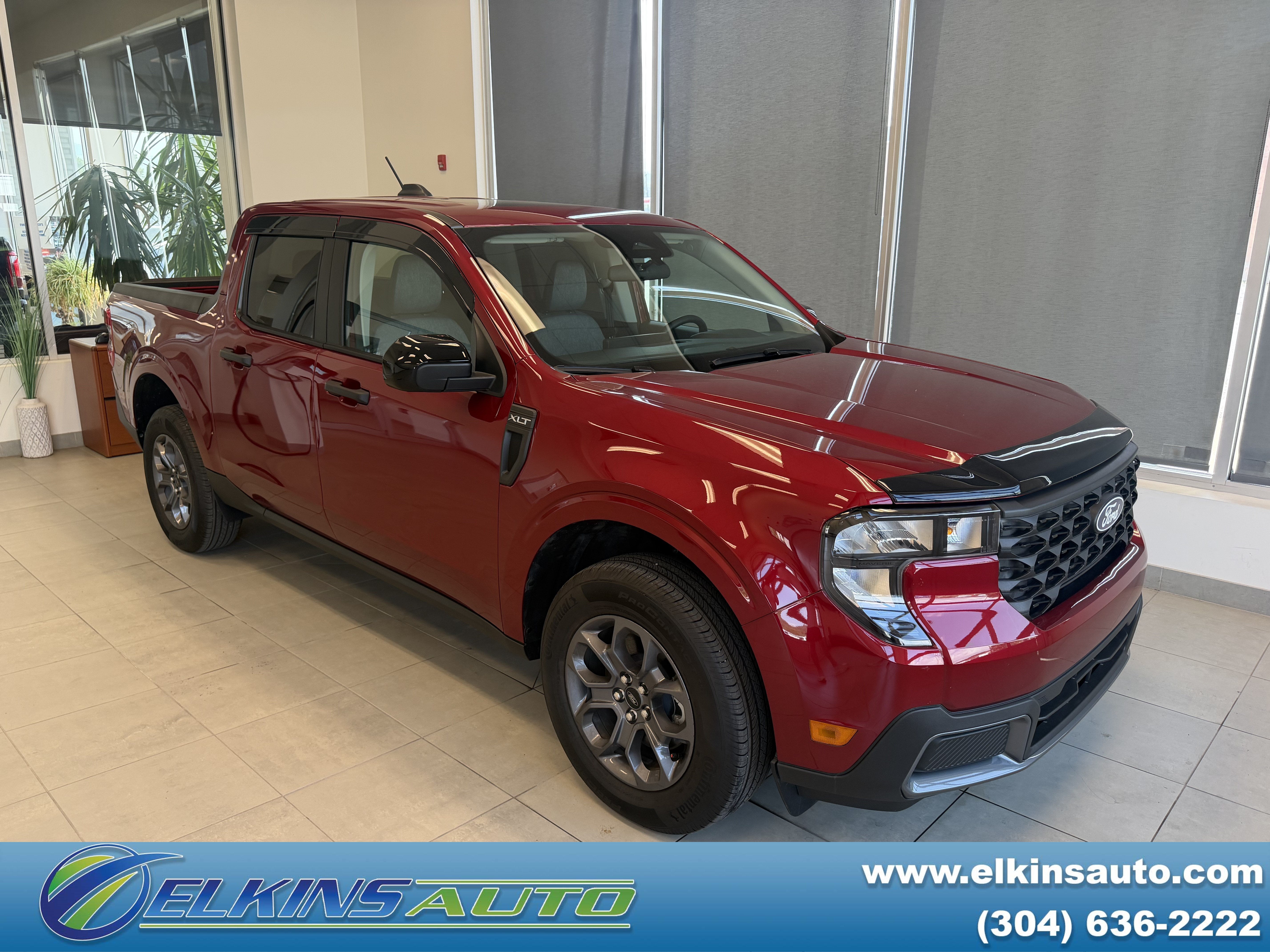2025 Ford Maverick XLT in Red — front three-quarter view